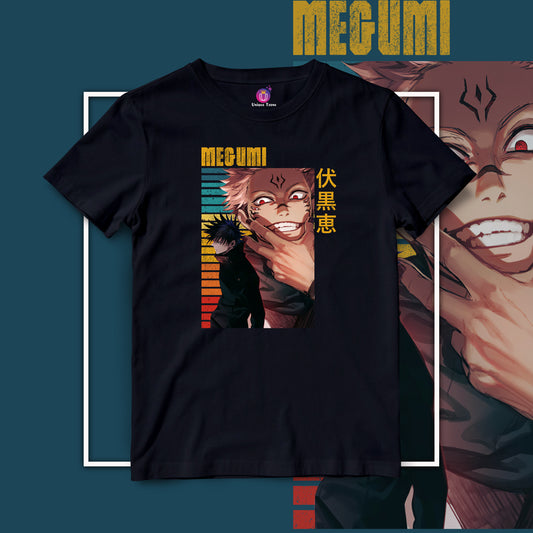 Megumi Jujutsu Kaisen Anime Graphics Half Sleeve Round Neck Cotton Tshirt