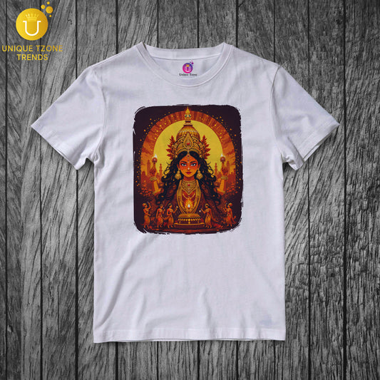 Maa Durga Durgati Nashini Half Sleeve Unisex Pure Cotton Tshirt
