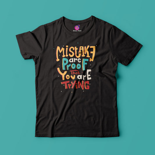 Mistake Are Proof Women Round Neck Half Sleeve Cotton Tshirt