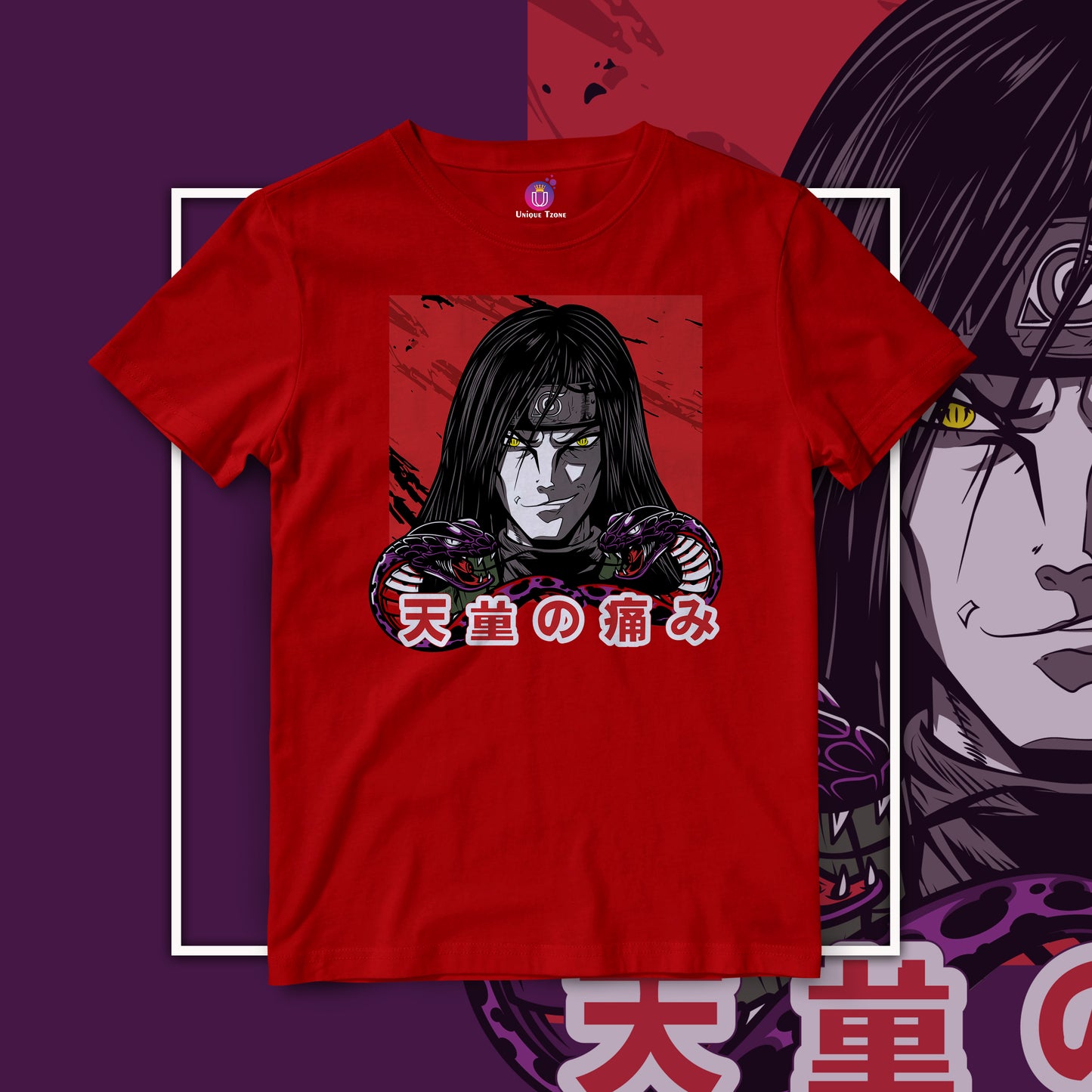 Orochimaru Naruto Anime Graphics Half Sleeve Unisex Cotton Tshirt