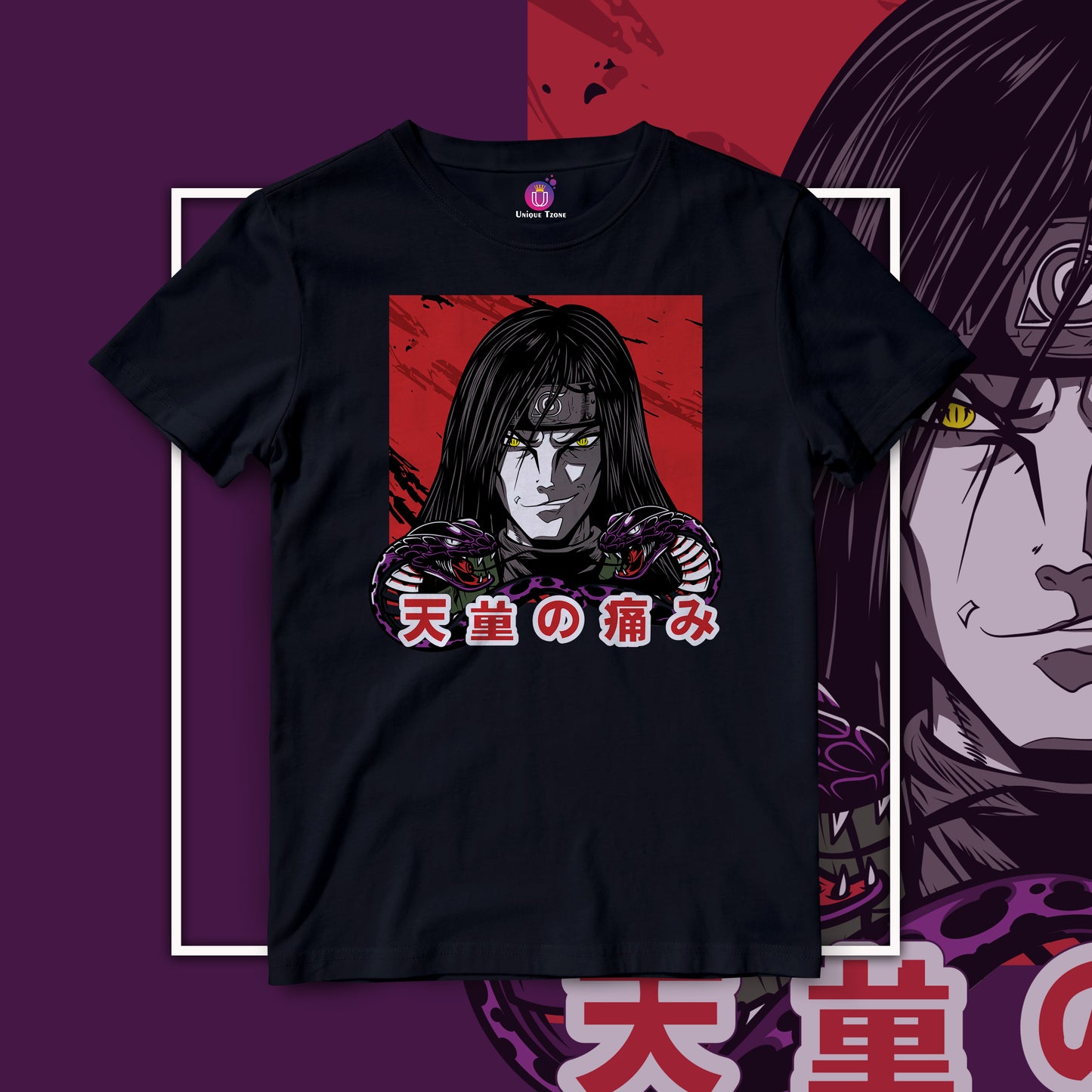 Orochimaru Naruto Anime Graphics Half Sleeve Unisex Cotton Tshirt