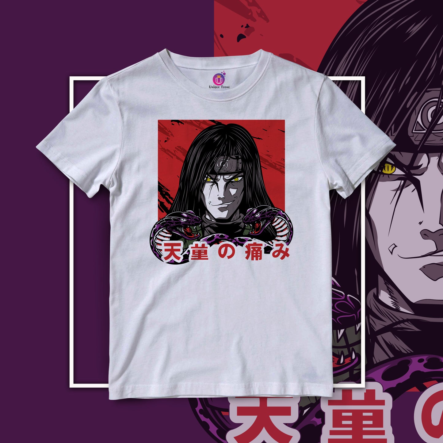 Orochimaru Naruto Anime Graphics Half Sleeve Unisex Cotton Tshirt