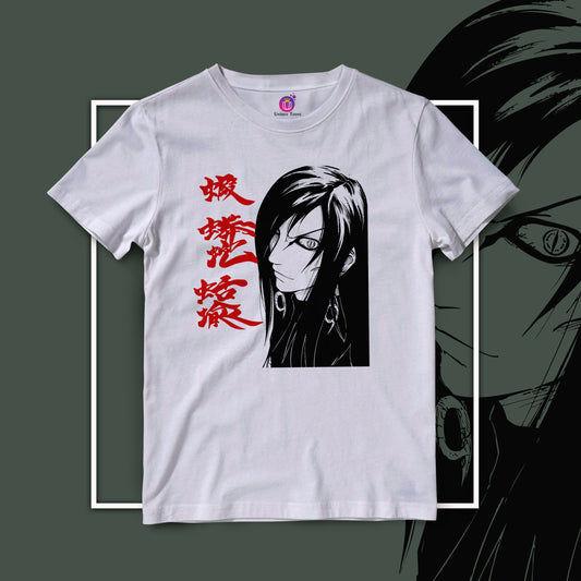Orochimaru Anime Graphics Half Sleeve Unisex Round Neck Cotton Tshirt