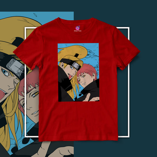 Minato And Kushina Naruto Half Sleeve Round Neck Unisex Anime Tshirt