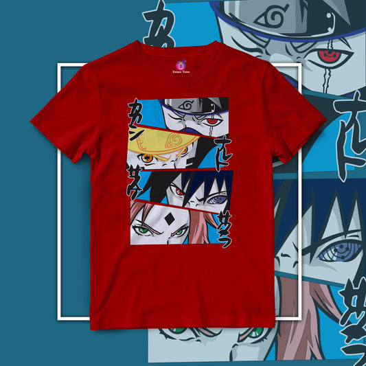 Anime Naruto Graphics Half Sleeve Unisex Round Neck Cotton Tshirt