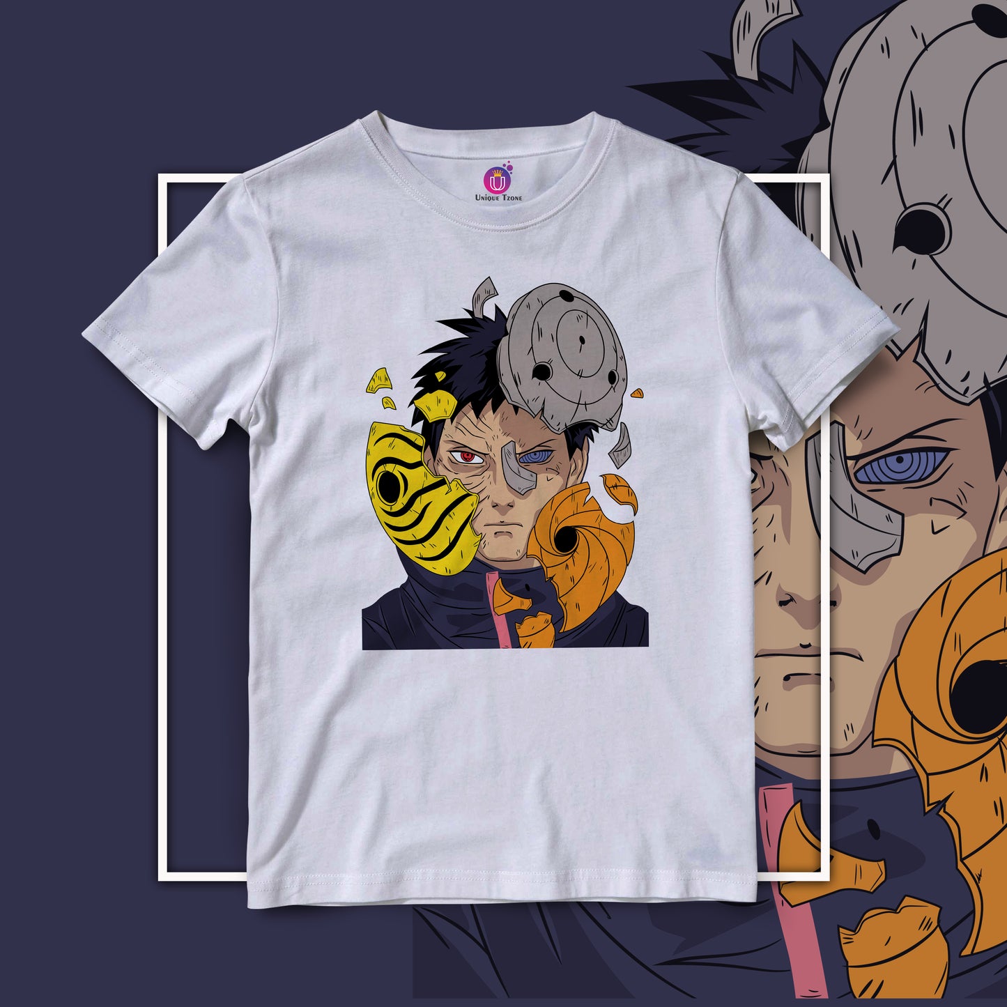 Sasuke Uchiha Naruto Half Sleeve Anime Graphics Round Neck Unisex Anime Tshirt