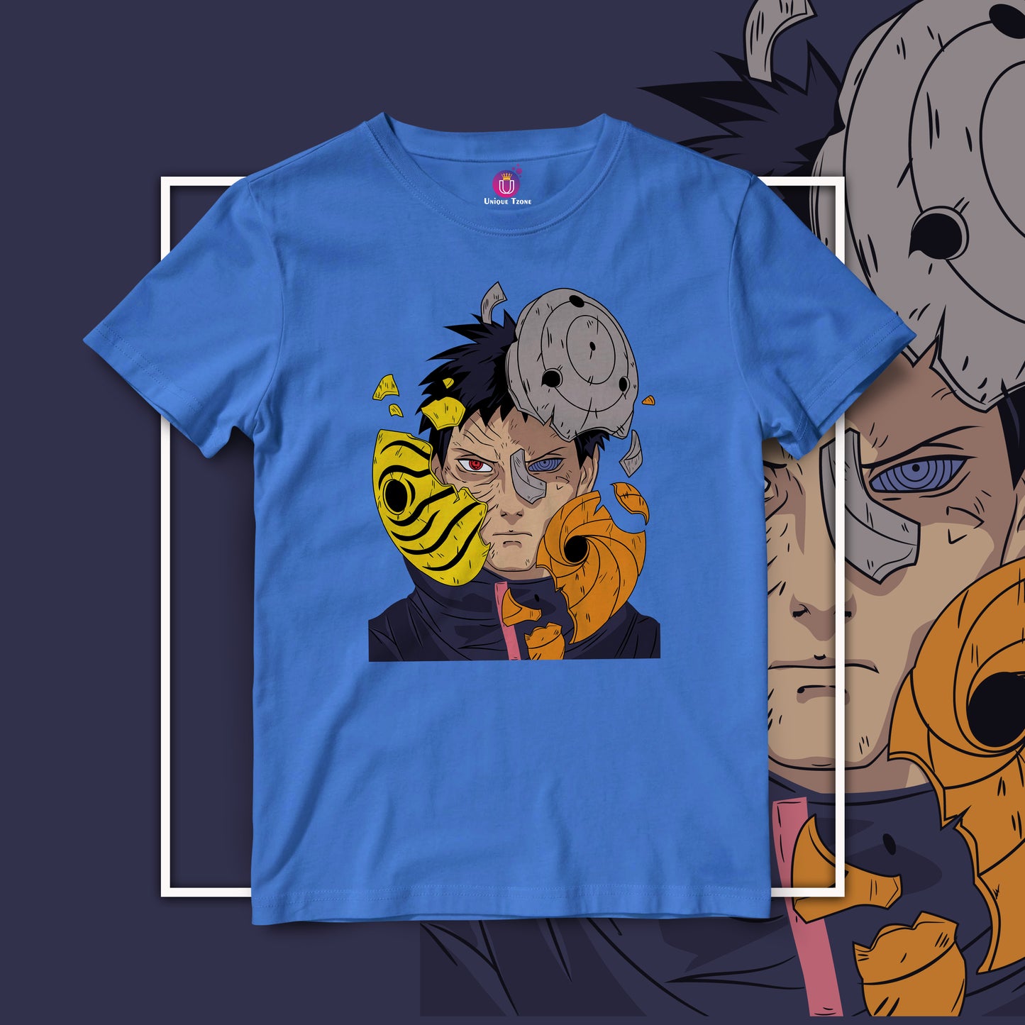 Sasuke Uchiha Naruto Half Sleeve Anime Graphics Round Neck Unisex Anime Tshirt