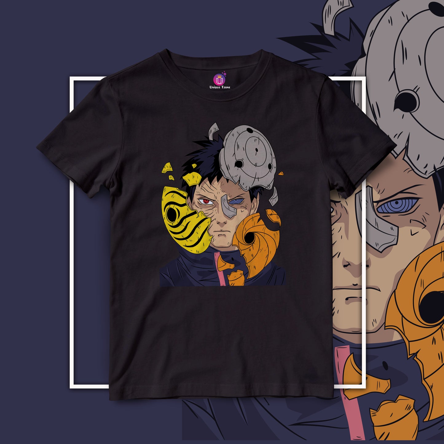 Sasuke Uchiha Naruto Half Sleeve Anime Graphics Round Neck Unisex Anime Tshirt