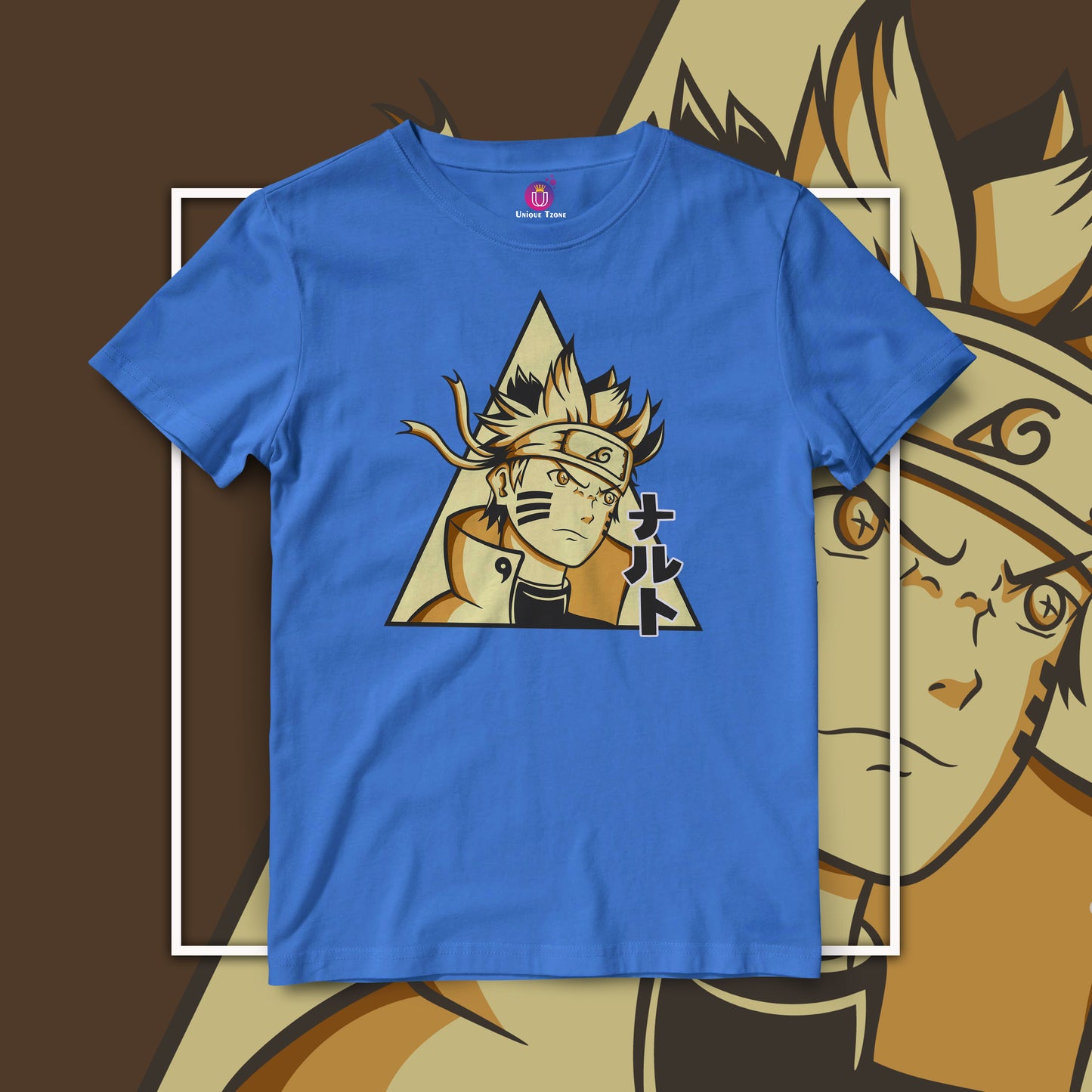Uzumaki Naruto Half Sleeve Unisex Round Neck Cotton Tshirt