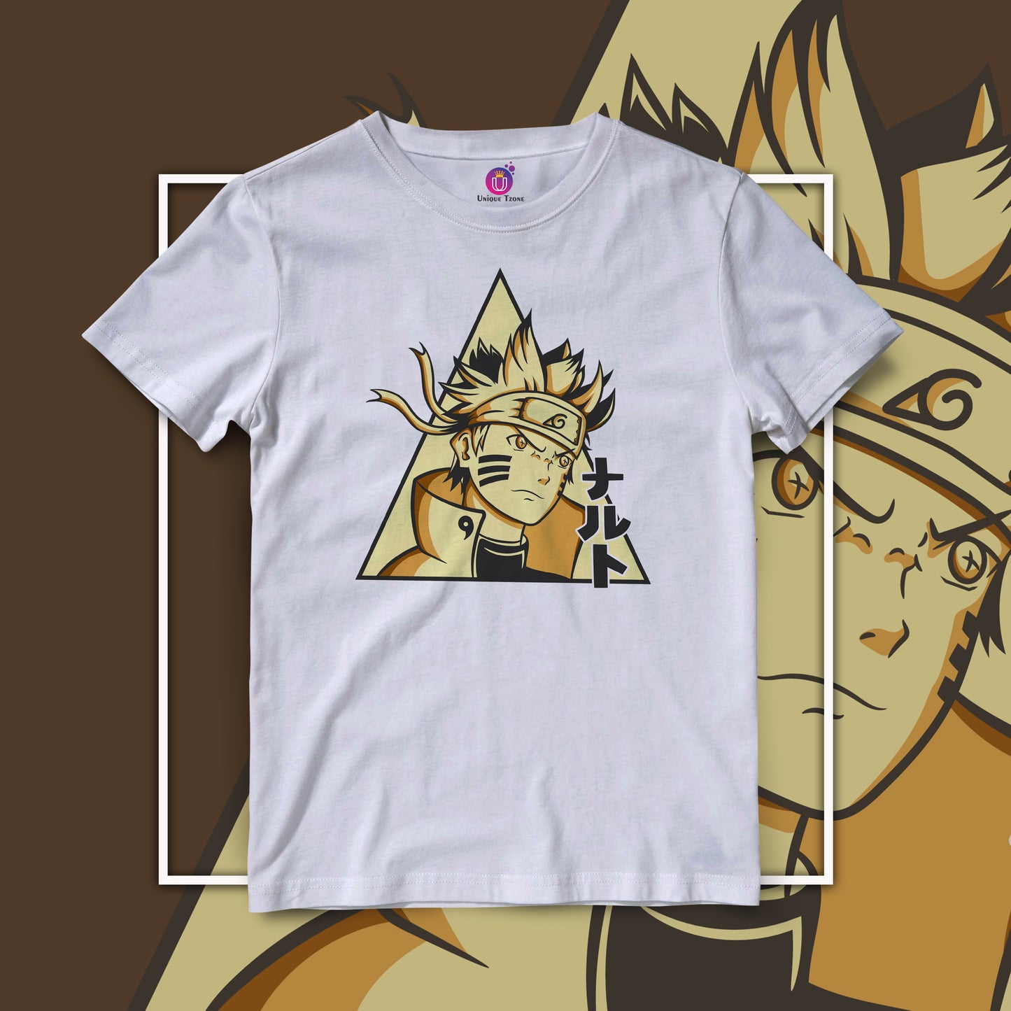 Uzumaki Naruto Half Sleeve Unisex Round Neck Cotton Tshirt
