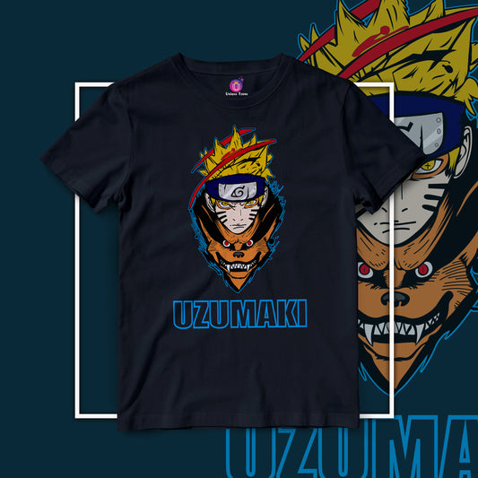 Uzumaki Anime Graphics Half Sleeve Unisex Round Neck Naruto Tshirt