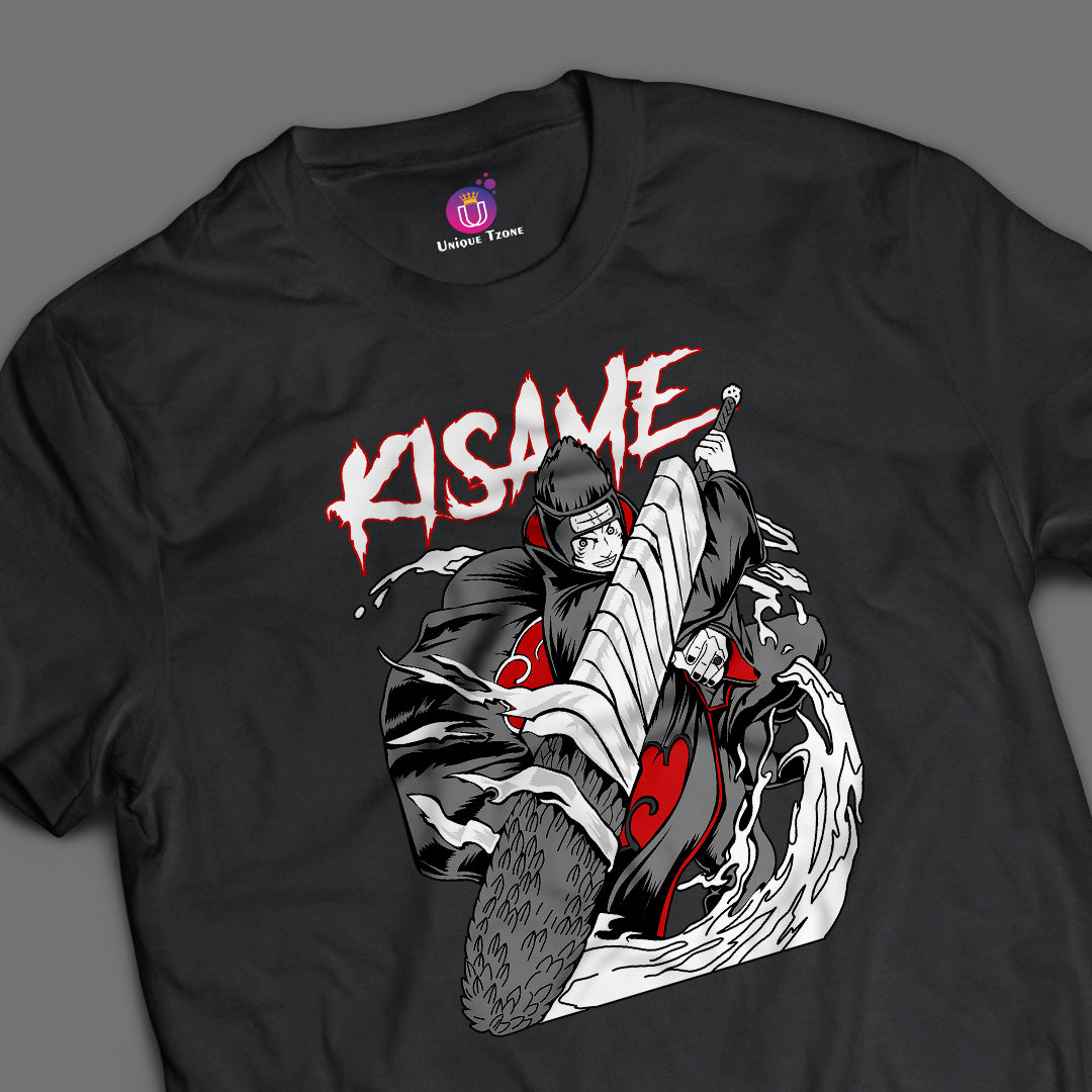 Kisame Naruto Anime Graphics Half Sleeve Round Neck Unisex Cotton Tshirt