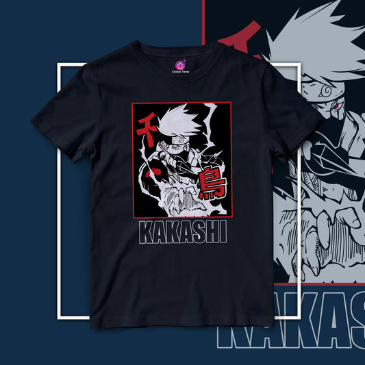 Kakashi Naruto Anime Graphics Half Sleeve Round Neck Unisex Cotton Tshirt