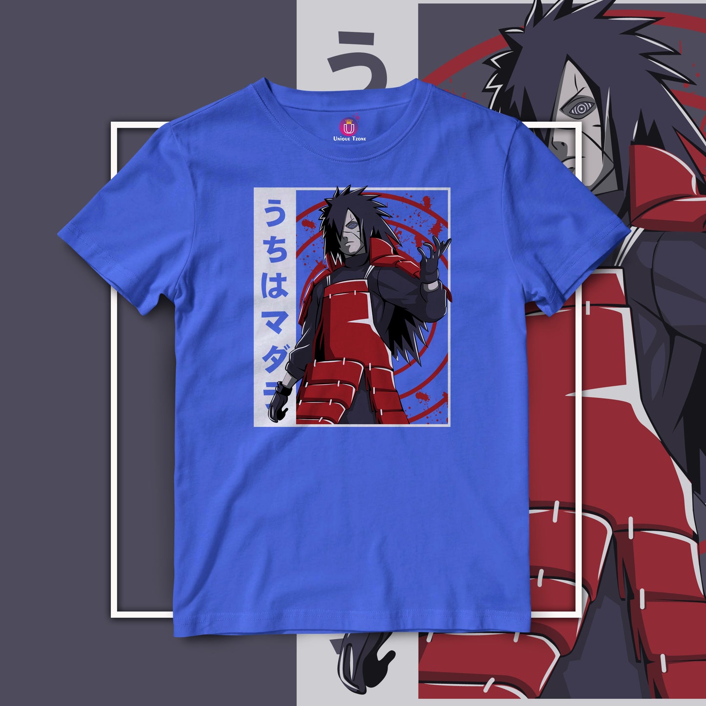 Madara Uchiha Naruto Graphics Half Sleeve Unisex Anime Tshirt