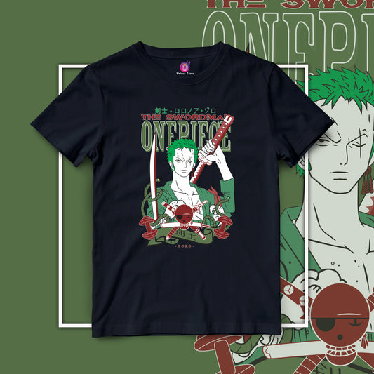 Zoro One Piece Half Sleeve Round Neck Unisex Anime Tshirt