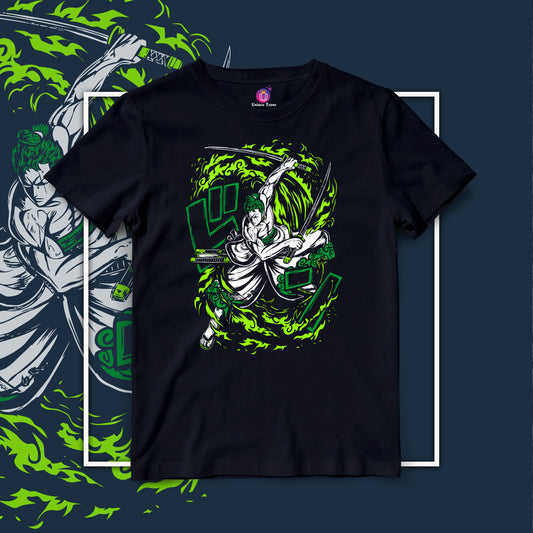Pirate Hunter Roronoa Zoro Half Sleeve Round Neck Unisex Anime Tshirt