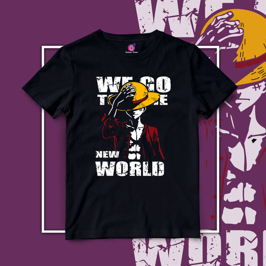 We Go To The New World One Piece Anime Graphics Half Sleeve Unisex Cotton Tshirt