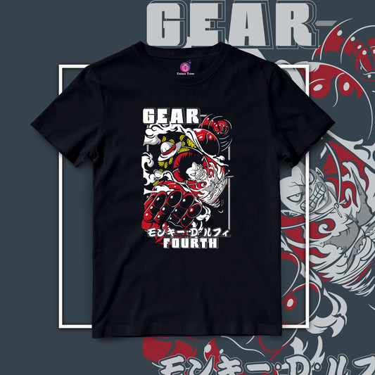 Fourth Gear One Piece Anime Graphics Half Sleeve Round Neck Unisex Cotton Tshirt