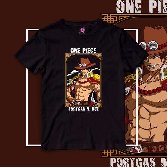 One Piece Portgas Anime Graphics Half Sleeve Round Neck Unisex Anime Tshirt
