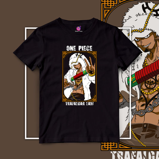 Trafalgar Law One Piece Half Sleeve Round Neck Unisex Anime Tshirt