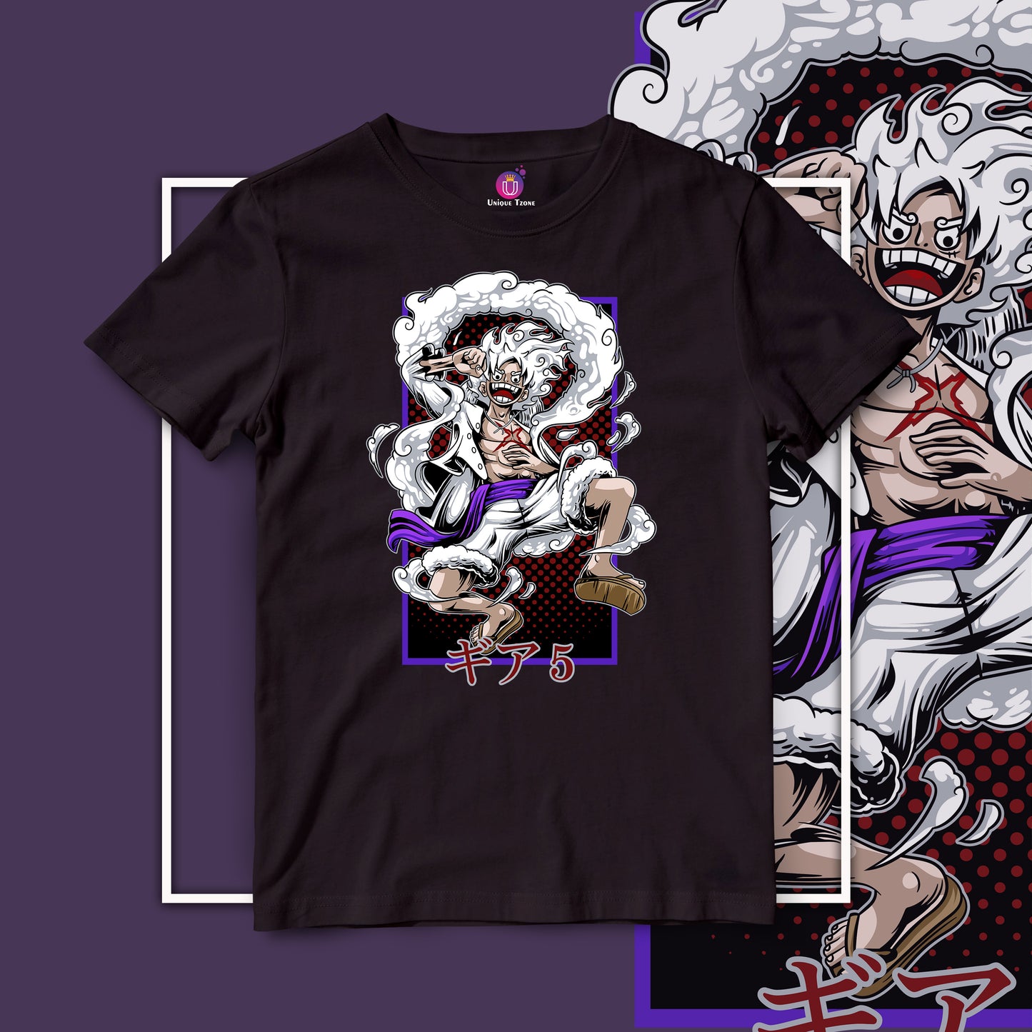 5th Gear One Piece Half Sleeve Round Neck Unisex Anime Graphics Cotton Tshirt