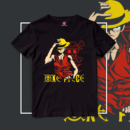 Pirate Master Luffy One Piece Half Sleeve Round Neck Unisex Anime Tshirt