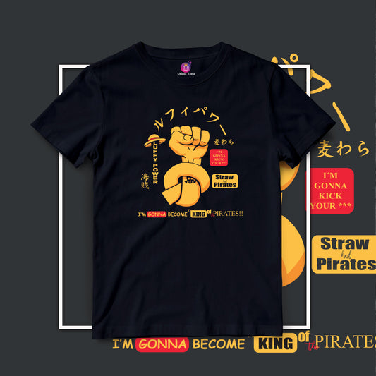 Luffy Gonna Become The Pirate King One Piece Half Sleeve Round Neck Unisex Cotton Tshirt