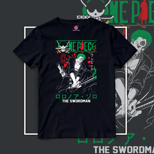 The Swordman Zoro Half Sleeve Round Neck Unisex Anime Tshirt