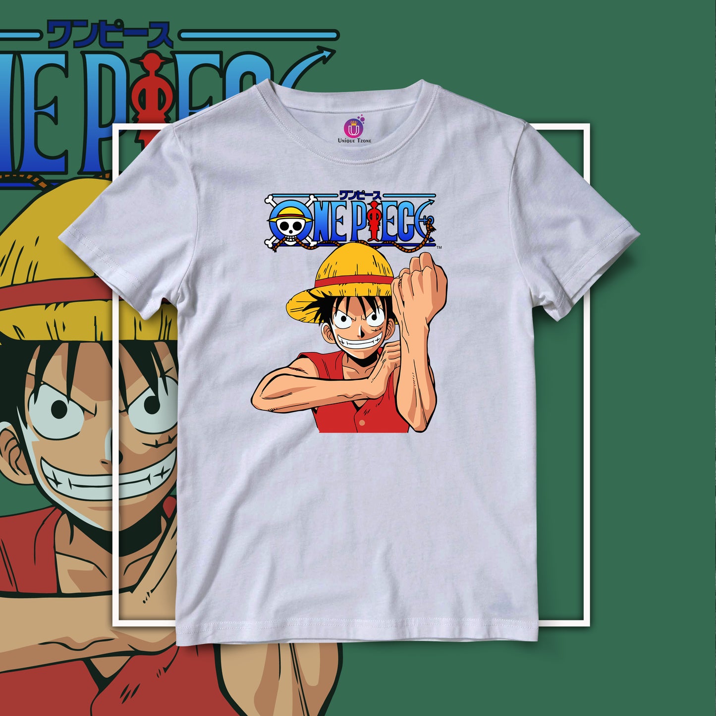Funny Luffy One Piece Half Sleeve Unisex Anime Tshirt