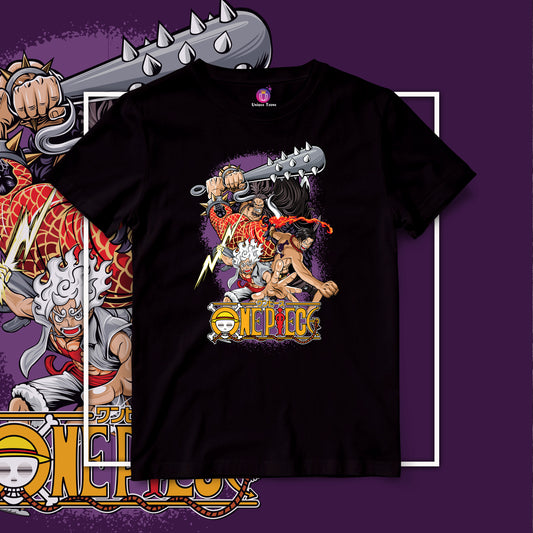 One Piece Battle Anime Graphics Round Neck Half Sleeve Unisex Cotton Tshirt