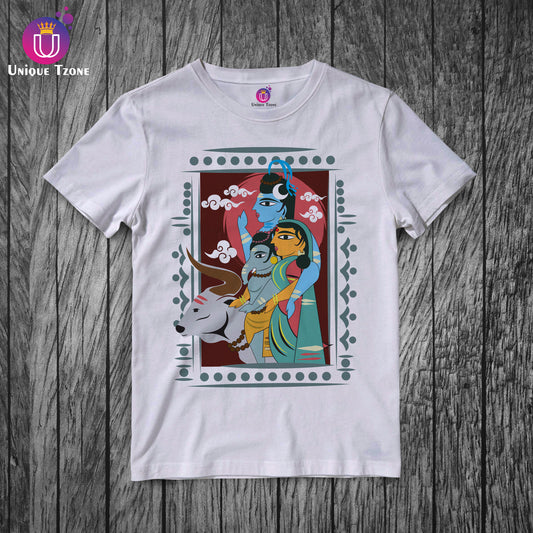 Maheshwari Premium Graphics Round Neck Half Sleeve Unisex Cotton Tshirt