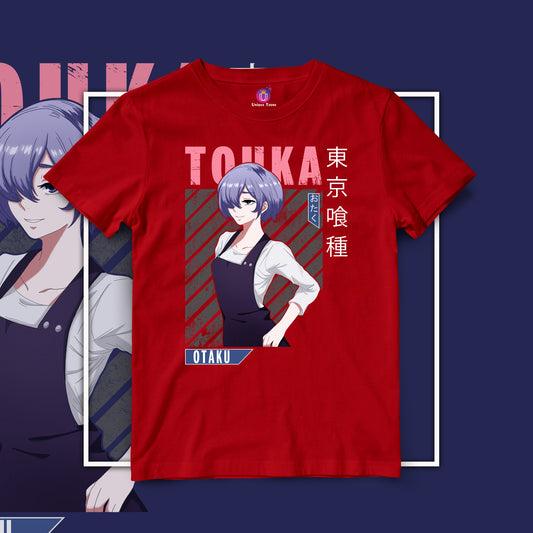 Touka Kirishima Tokiyo Ghoul Anime Graphics Half Sleeve Unisex Cotton Tshirt