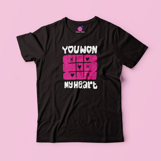 You Won My Heart Round Neck Half Sleeve Women Tshirt
