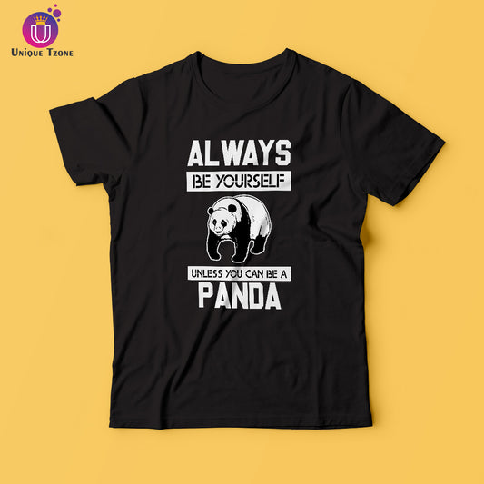 Always Be Yourself Black Round Neck Half Sleeve Cotton T-shirt