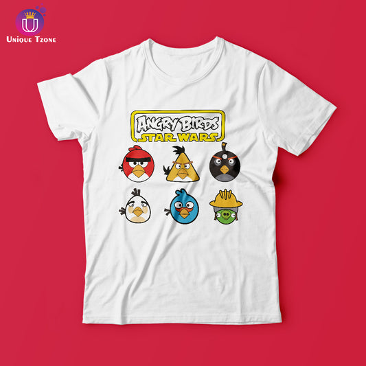 Angry Birds Half Sleeve Round Neck Cotton T-shirt