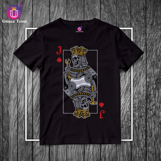 Bloody Jack Round Neck Black Half Sleeve Cotton Tshirt