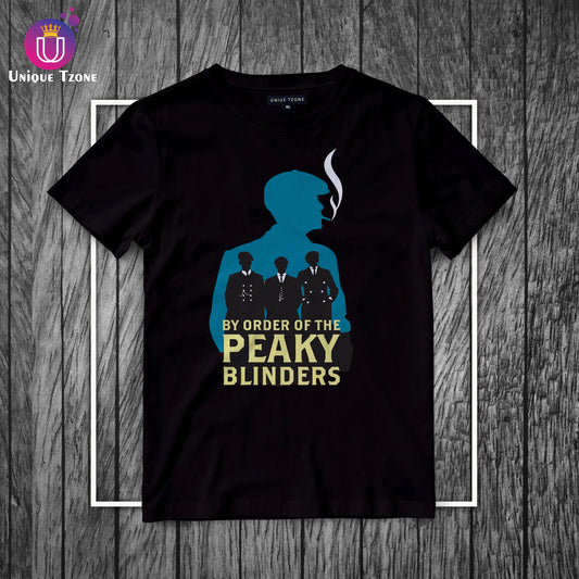 By Order Of The Peaky Blinders Round Neck Mafia Black Cotton T-shirt