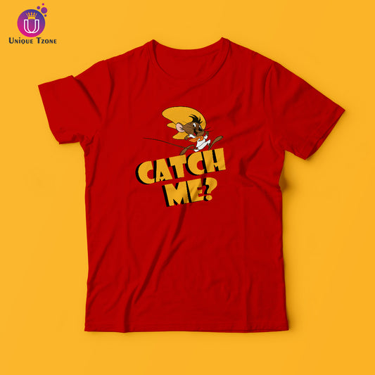 Catch Me Looney Toons Half Sleeve Round Neck Cotton T-shirt