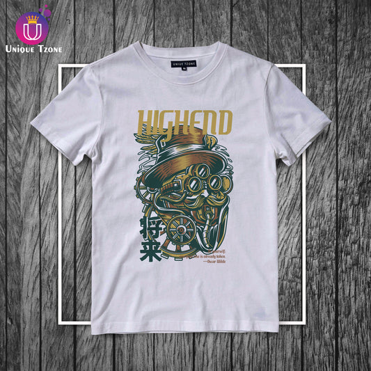 High-End Urban Graphics Round Neck Half Sleeve Cotton T-shirt