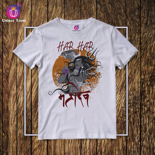 Shiva Drinking Poison Round Neck Half Sleeve Unisex Cotton T-shirt