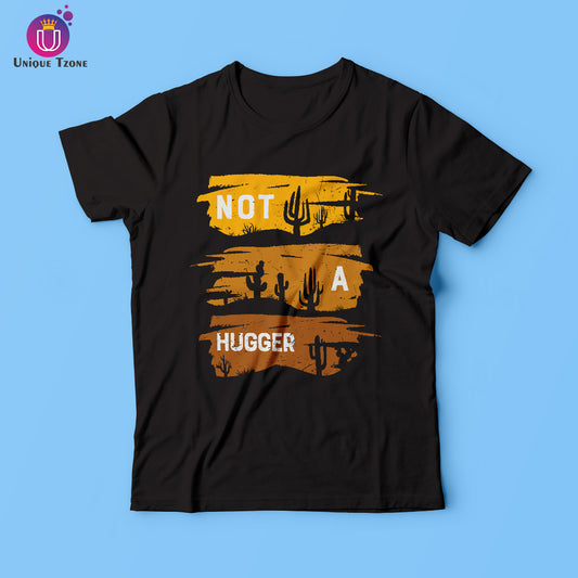 Not A Hugger Black Round Neck Half Sleeve Cotton T-shirt