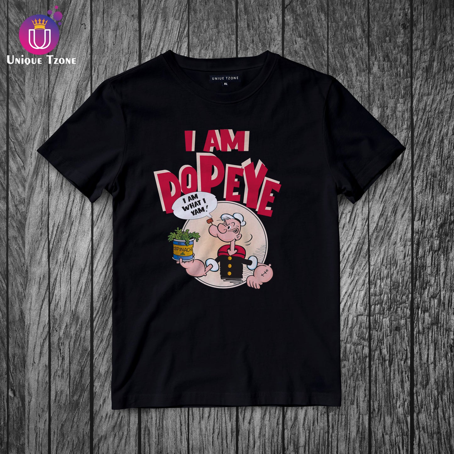 I Am Popeye Round Neck Half Sleeve Cotton T-shirt