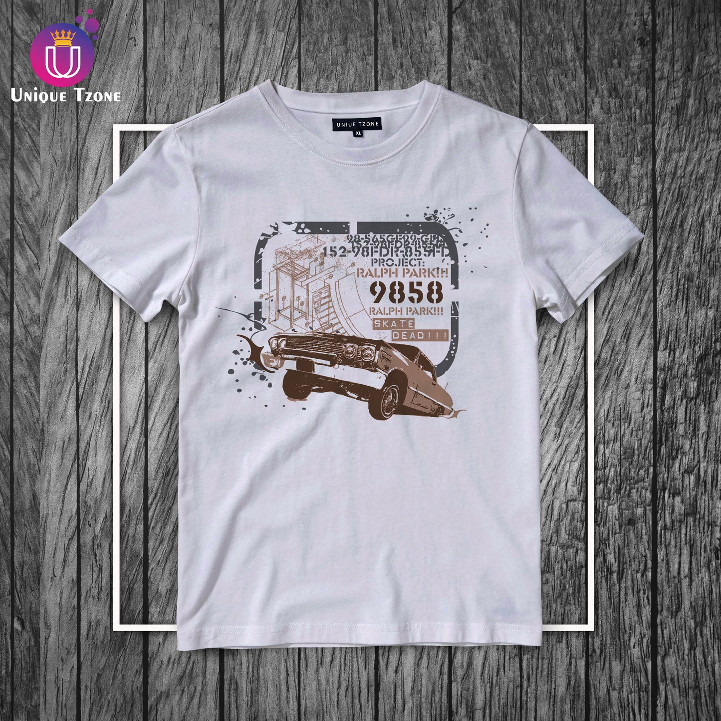 Skate Dead 9858 White Half Sleeve Cotton T-shirt