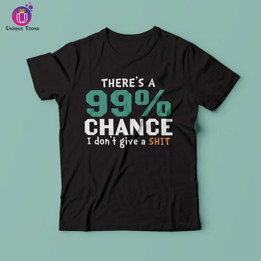 I Don't Give A Shit Black Round Neck Half Sleeve Cotton T-shirt