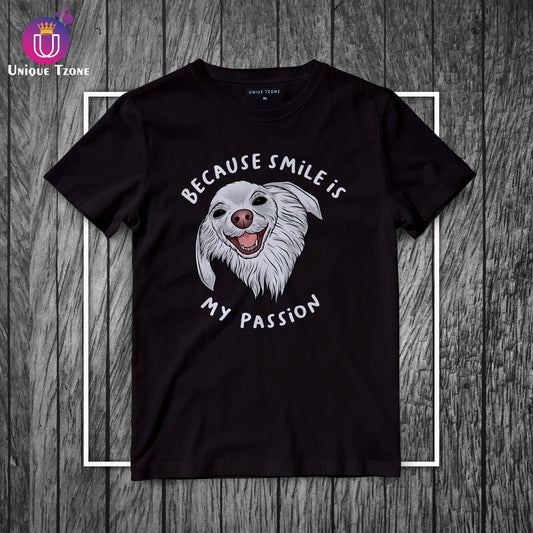 Because Smile Is My Passion Half Sleeve Cotton T-shirt