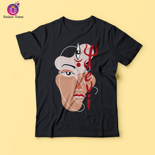Devi Round Neck Cotton Premium Graphics T-shirt
