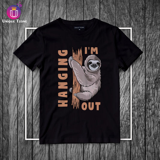 I Am Hanging Out Cotton Round Neck Half Sleeve T-shirt