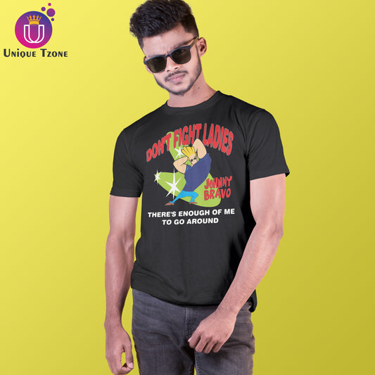 Don't Fight Ladies Jonny Bravo Men's Round Neck Cotton T-shirt