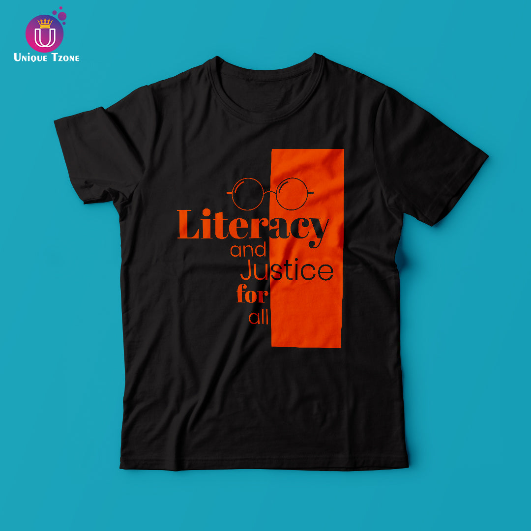 Literacy And Justice For All Round Neck Cotton t-shirt