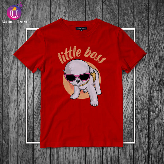 Little Boss Half Sleeve Round Neck Cotton T-shirt